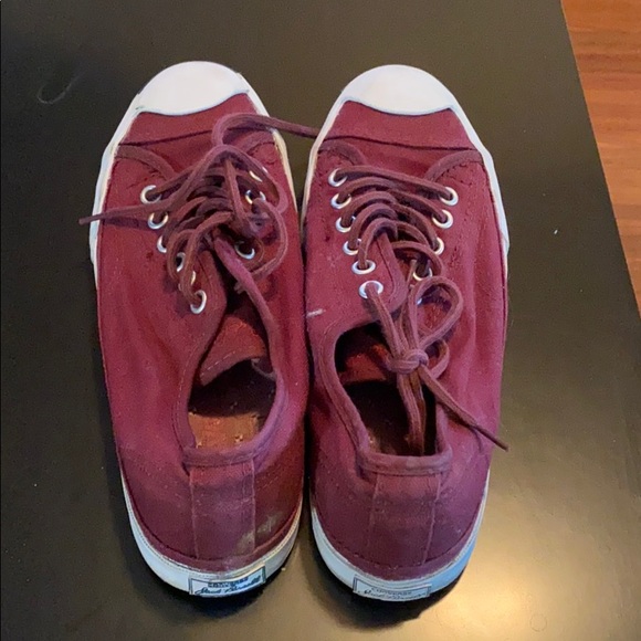 Converse Jack Purcells Size 6.5 Maroon Shoes - Picture 2 of 4